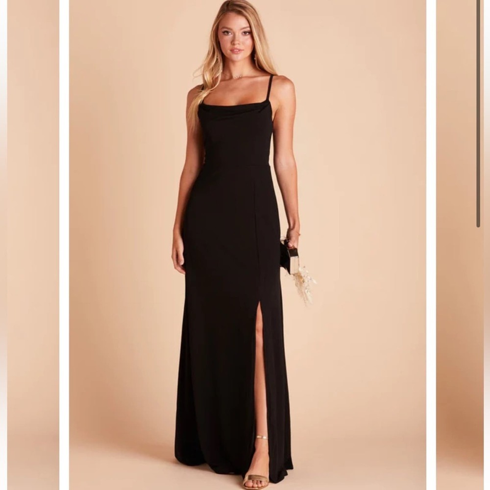Birdy Grey Ash Cowl Neck Crepe Bridesmaids Dress Black Small New